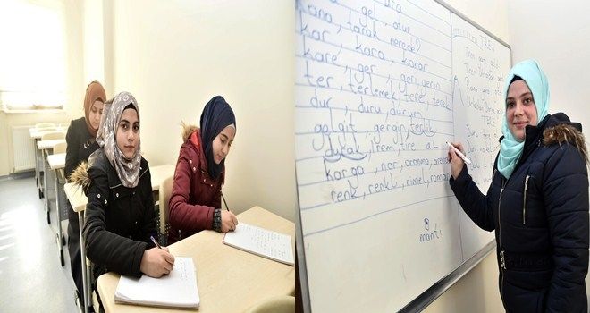 Mamak´ta sığınmacılar Türkçe öğreniyor