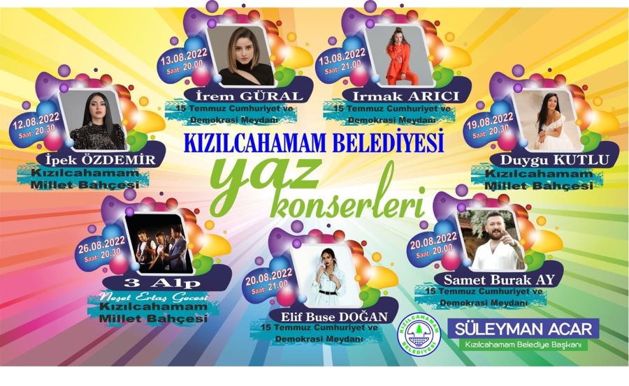 Kızılcahamam Belediyesi yaz konserleri devam ediyor