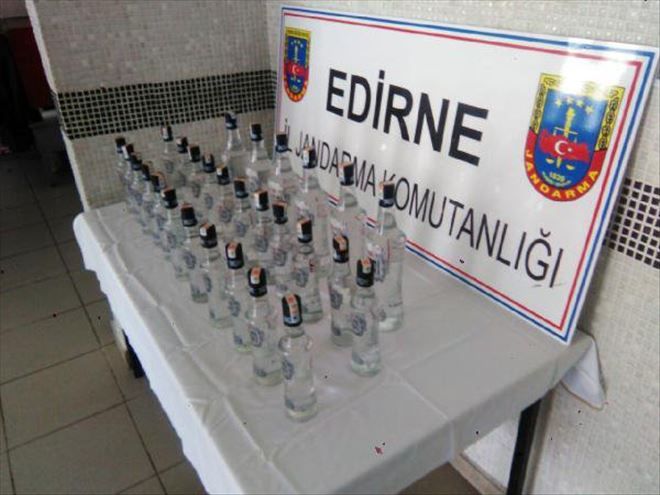 Edirne´de 27 Şişe Sahte Rakı Ele Geçirildi