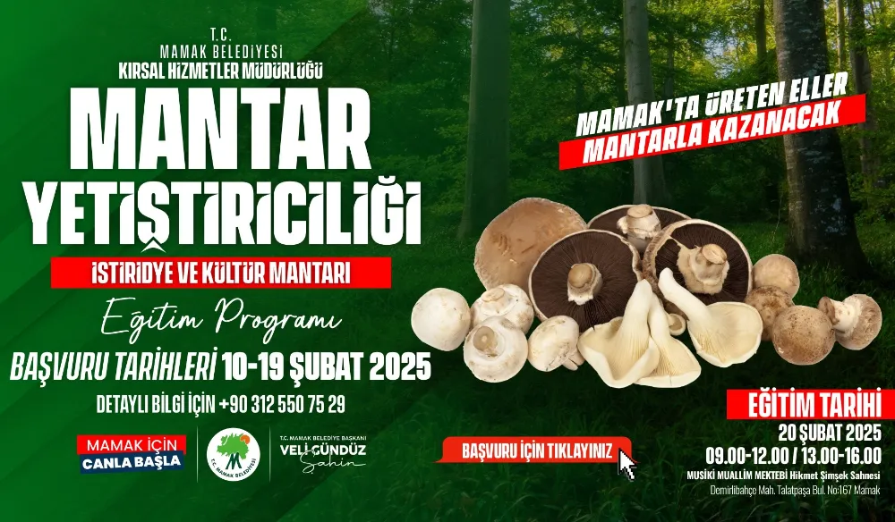 Mamak Belediyesi’nden Mantar Yetiştiriciliği Eğitimi