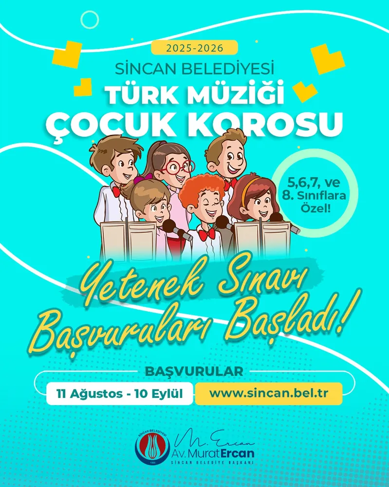 SİNCAN BELEDİYESİ TÜRK MÜZİĞİ ÇOCUK KOROSU KURUYOR