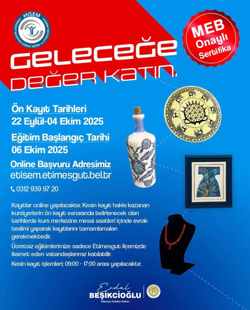 GELECEĞE DEĞER KATIN: ETİSEM KURS KAYITLARI BAŞLIYOR! 